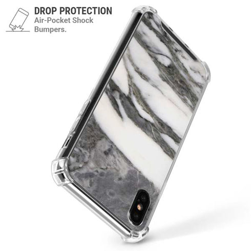 Grey Marbling iPhone XS Max Clear Case